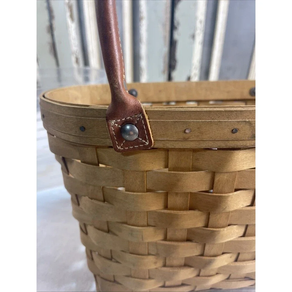 Longaberger 2003 Medium Boardwalk Basket Tote Purse w/ Protector Signed